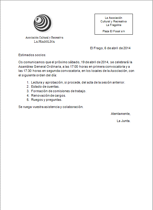 Convocatoria a la Asamblea General