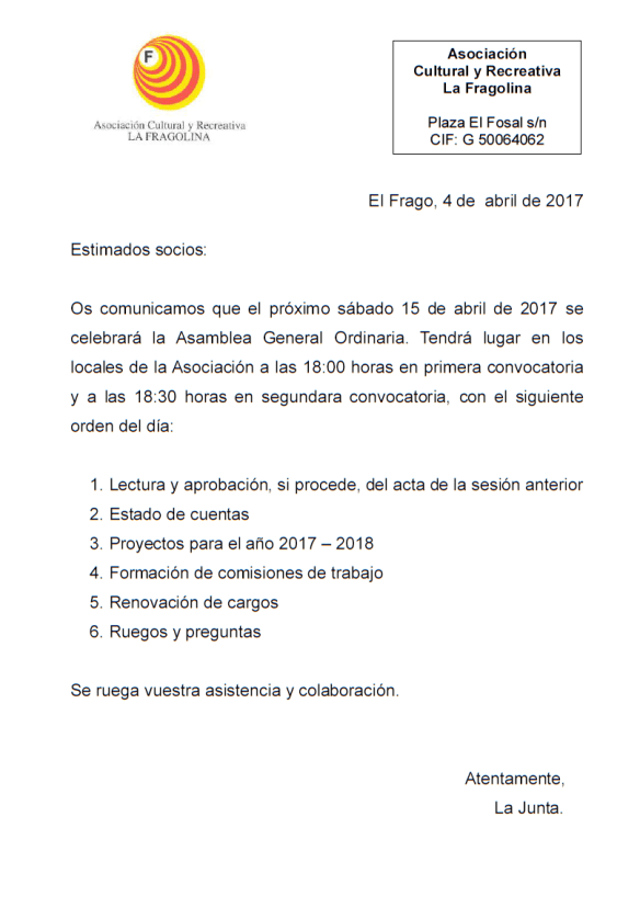 carta asamblea
